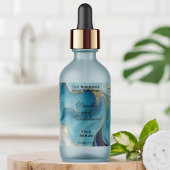 ブルー及びゴールドフォイル化粧品用ドロッパーボトルラベル ラベル