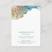 ブルー及び金ゴールドインクネックレスイヤリングディスプレイカード 名刺 (裏面)