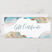 ブルー及び金ゴールドモダンインクのギフト券 (正面)