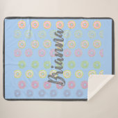 ブルー名前をカスタムするドナッツシェルパブランケット シェルパブランケット (正面(横))