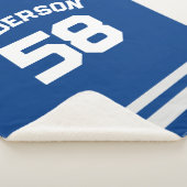 ブルー名前をカスタムする&ナンバースポーツファン シェルパブランケット (3/4)