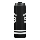 ブルー名前をカスタムする&ナンバースポーツファン タンブラー (正面)