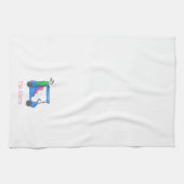 ブルー名門私立校風のゴパーソナライズされたフカート キッチンタオル (横)