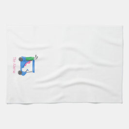 ブルー名門私立校風のゴパーソナライズされたフカート キッチンタオル