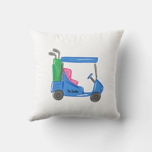 ブルー名門私立校風のゴパーソナライズされたフカート クッション (裏面)