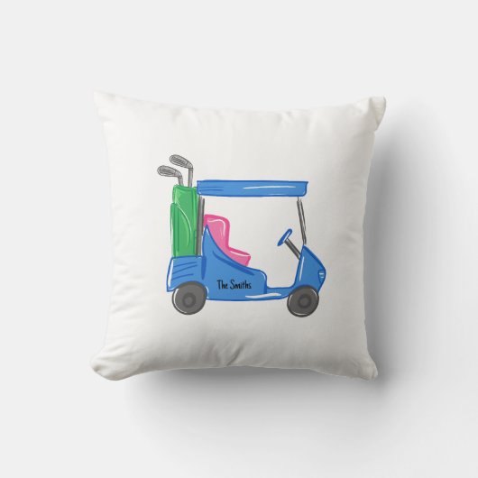 ブルー名門私立校風のゴパーソナライズされたフカート クッション (正面)