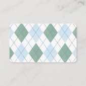 ブルー名門私立校風のゴルフカートおむつラッフルベビーシャワー エンクロージャーカード (裏面)