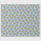 ブルー名門私立校風のスマイルラッピング紙 ラッピングペーパー (フラット)