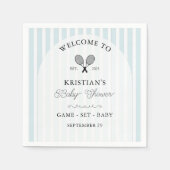 ブルー名門私立校風のテニスカントリークラブベビーシャワー スタンダードカクテルナプキン (正面)