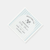 ブルー名門私立校風のテニスカントリークラブベビーシャワー スタンダードカクテルナプキン (角)