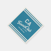 ブルー名門私立校風のテニスクラカスタムブパーティー スタンダードカクテルナプキン (角)