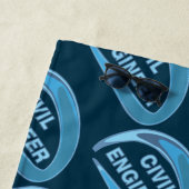 ブルー土木技師ビーチタオル ビーチタオル (インサイチュ)