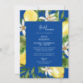 ブルー地中海のとイエローのブライダルシャワーインビタ 招待状 (正面)