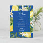 ブルー地中海のとイエローのブライダルシャワーインビタ 招待状 (スタンド正面)