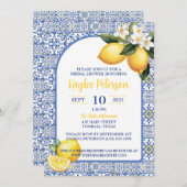 ブルー地中海のアンドレモンブライダルシャワー招待状 招待状 (正面/裏面)