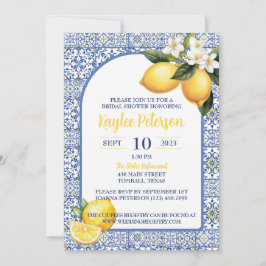 ブルー地中海のアンドレモンブライダルシャワー招待状 招待状