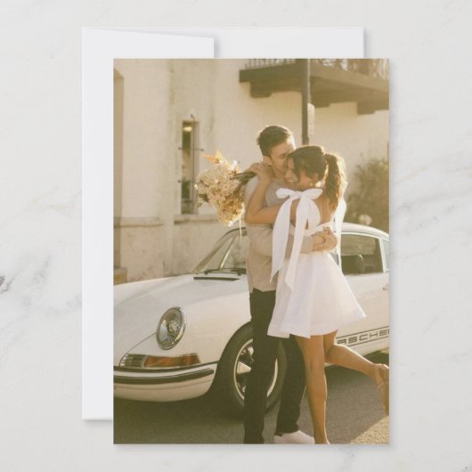 ブルー地中海のシトラスの結婚式は日付を保存 招待状 (裏面)