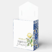 ブルー地中海のタイルシトラスレモンブライダルシャワー フェイバーボックス (オープン)