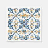 ブルー地中海のタイルナプキンスデコル スタンダードカクテルナプキン (正面)