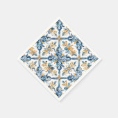 ブルー地中海のタイルナプキンスデコル スタンダードカクテルナプキン (角)