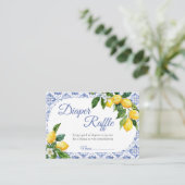 ブルー地中海のタイルレモンおむつラッフル エンクロージャーカード (スタンド正面)