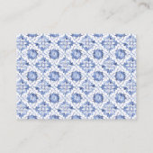 ブルー地中海のタイルレモンおむつラッフル エンクロージャーカード (裏面)