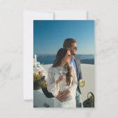 ブルー地中海のタイルレモン結婚写真 セーブザデート (裏面)