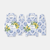 ブルー地中海のタイルレモン赤ちゃんシャワー フェイバーボックス (折り畳みなし)