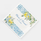 ブルー地中海のタイル&レモ結婚ン (コーナー)