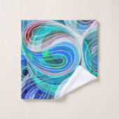 ブルー地中海のターコイズコーストドードル バスタオルセット (ウォッシュタオル)