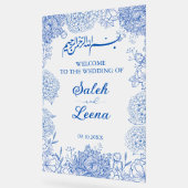 ブルー地中海のフローラムスリムイスラム歓迎 アクリルサイン (傾斜)