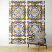 ブルー地中海のホワイトレモン タペストリー (インサイチュ)