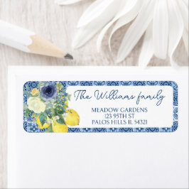 ブルー地中海のレイタリアンモン差出人住所 ラベル