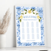 ブルー地中海のレ結婚モンのシーティングチャート ポスター