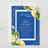 ブルー地中海の&イエローブライダルシャワー 招待状 (正面)