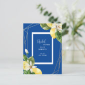 ブルー地中海の&イエローレモンブライダルシャワー ポストカード (スタンド正面)