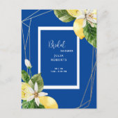 ブルー地中海の&イエローレモンブライダルシャワー ポストカード (正面)
