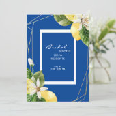 ブルー地中海の&イエローレモンブライダルシャワー 招待状 (スタンド正面)