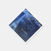 ブルー夕べエンチャントナイトインパリスエッフェルタワー スタンダードカクテルナプキン (角)