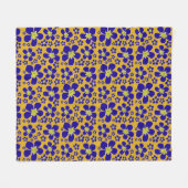 ブルー夕べプリムローズデザインオンフリースブランケット フリースブランケット (正面(横))