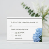 ブルー天国あじさいウェディングRSVPカード 出欠カード (スタンド正面)