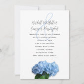 ブルー天国あじさい結婚さんのカップル招待中 招待状 (正面)