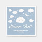 ブルー天国が赤ちゃんシャワーを送った スタンダードカクテルナプキン (正面)