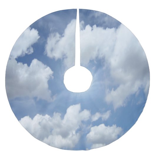 ブルー天国クラウド+アイディア ブラッシュドポリエステルツリースカート (正面)