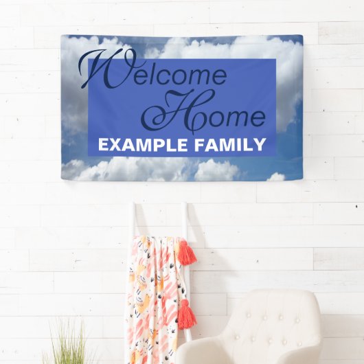 ブルー天国クラウド+テキストとアイディア 横断幕 (インサイチュ)