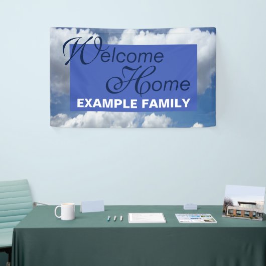 ブルー天国クラウド+テキストとアイディア 横断幕 (トレードショー)