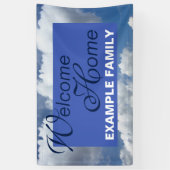 ブルー天国クラウド+テキストとアイディア 横断幕 (縦)