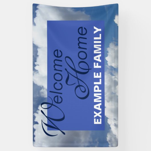 ブルー天国クラウド+テキストとアイディア 横断幕 (縦)