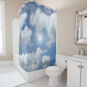 ブルー天国クラウドI +テキスト&アイディア シャワーカーテン (インサイチュ)