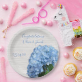 ブルー天国フローラ結婚ウッドパーソナライズされた ペーパープレート (パーティー)